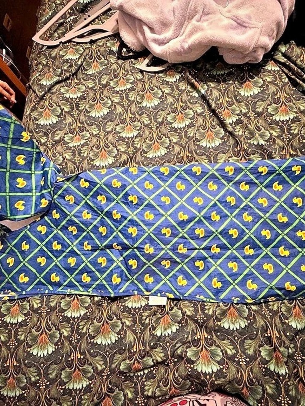Blue & Green duck pattern dog raincoat